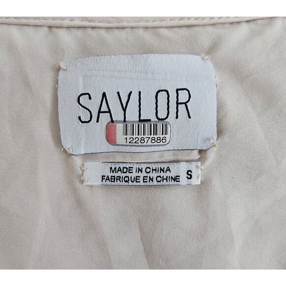 SAYLOR Women’s S Maggy Dress Ivory Beige Floral Lace Bridal Shower Wedding Lined - Picture 3 of 10